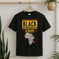 Black History DidnT Start With Slavery Africa Map T-Shirt thumb 2
