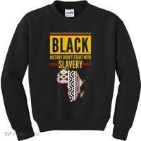 Black History DidnT Start With Slavery Africa Map Kids Sweatshirt thumb 0