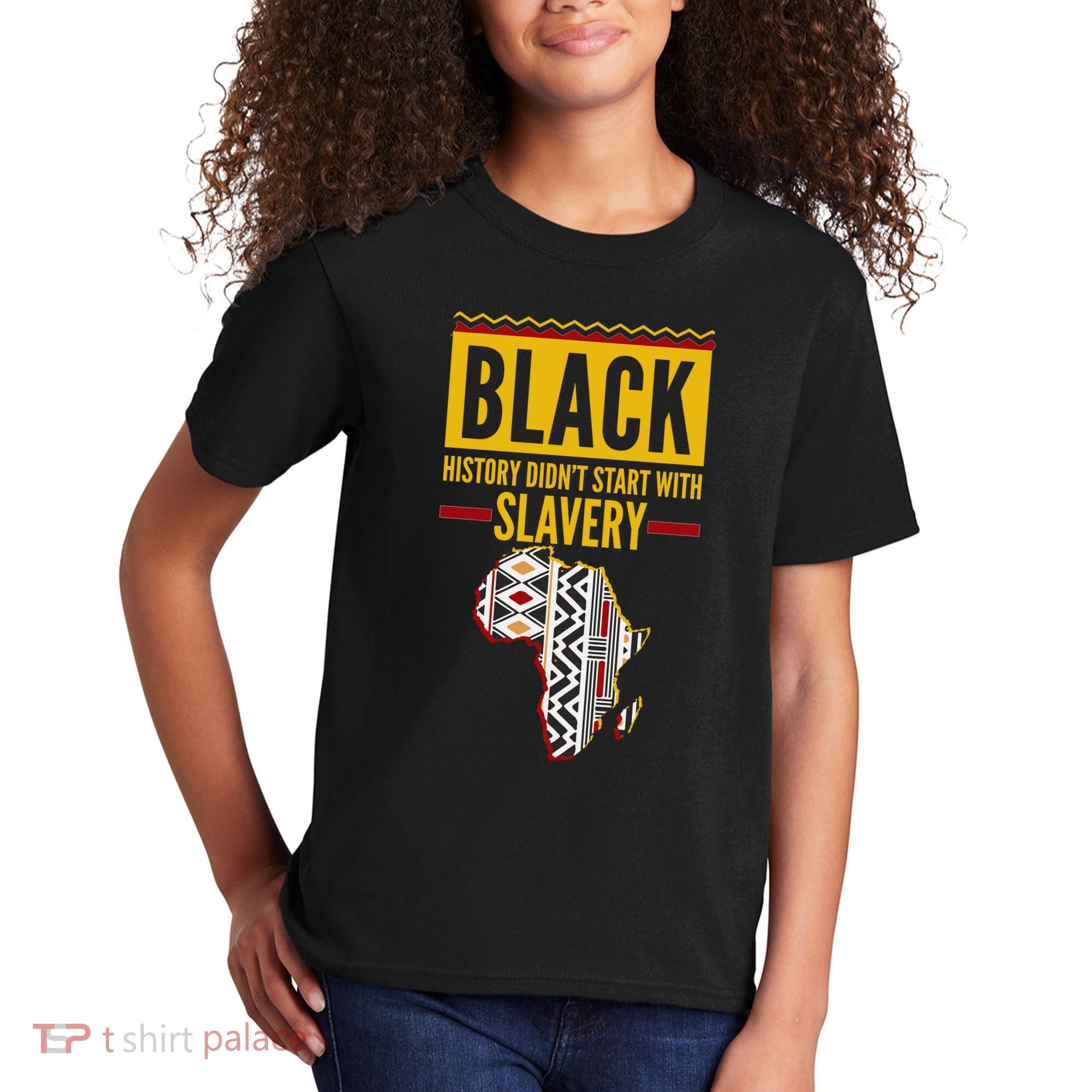 Black History DidnT Start With Slavery Africa Map Kids T-Shirt