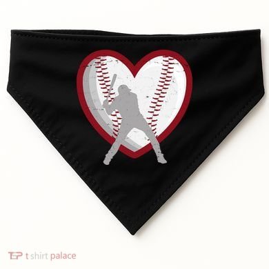 Baseball Heart Sport Lover USA-Made Doggie Bandana