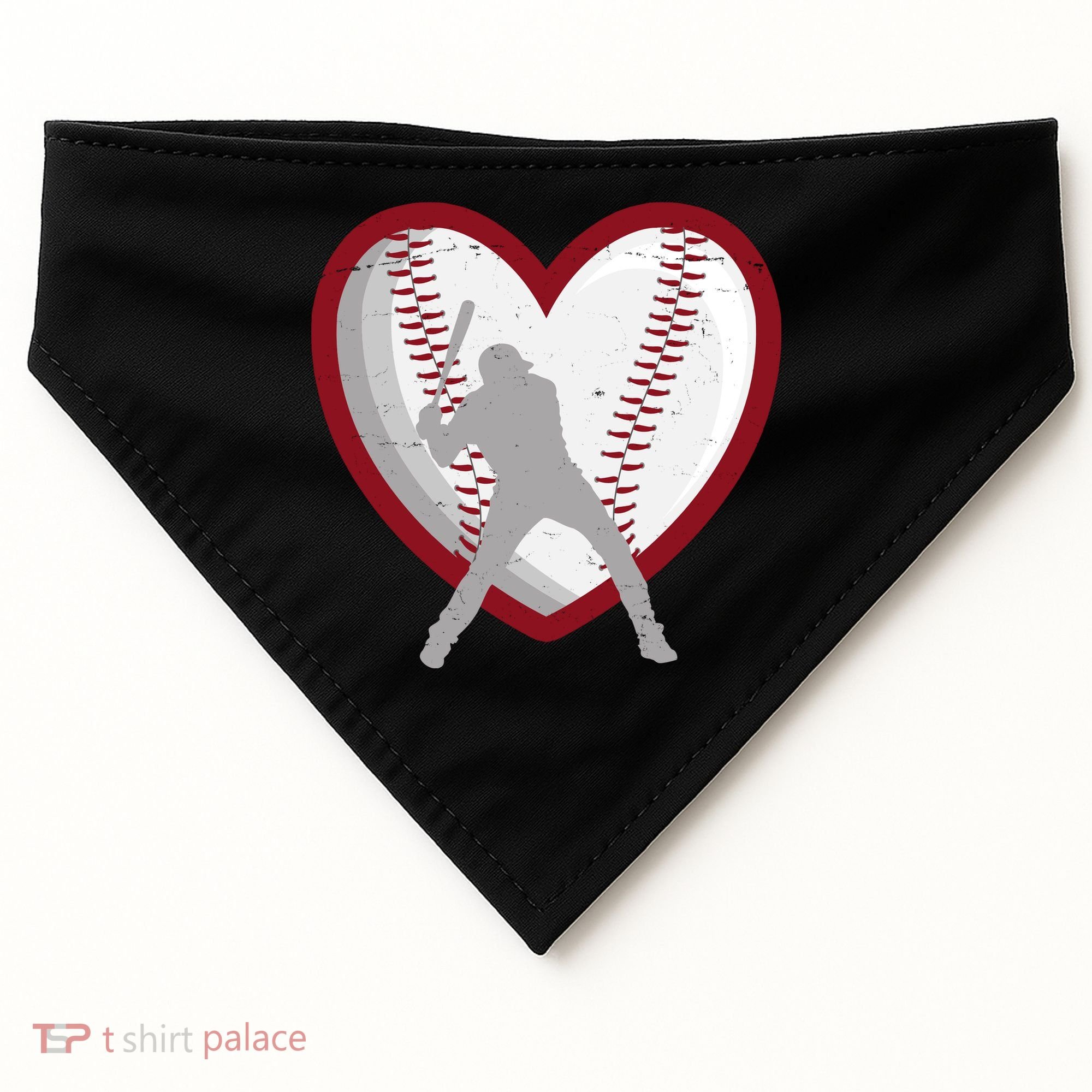 Baseball Heart Sport Lover USA-Made Doggie Bandana