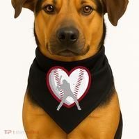 Baseball Heart Sport Lover USA-Made Doggie Bandana thumb 1