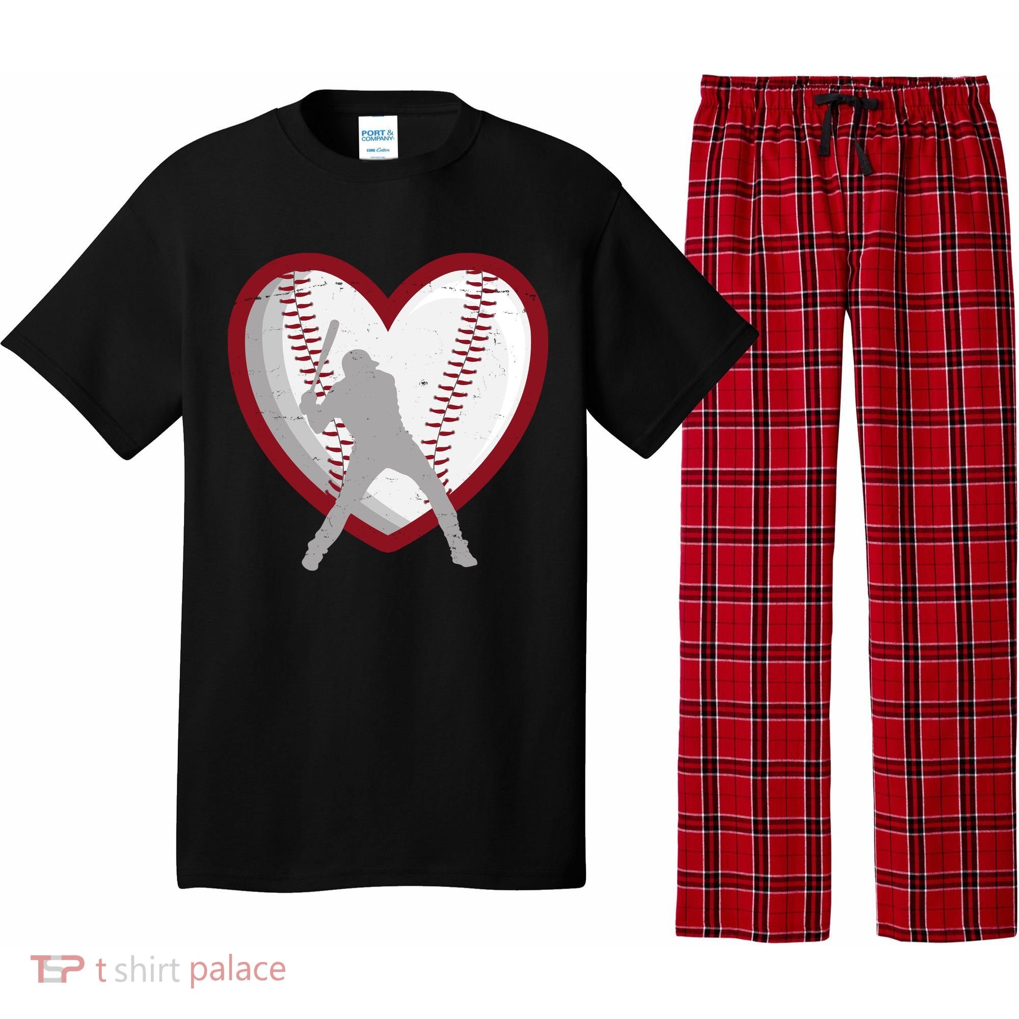 Baseball Heart Sport Lover Pajama Set