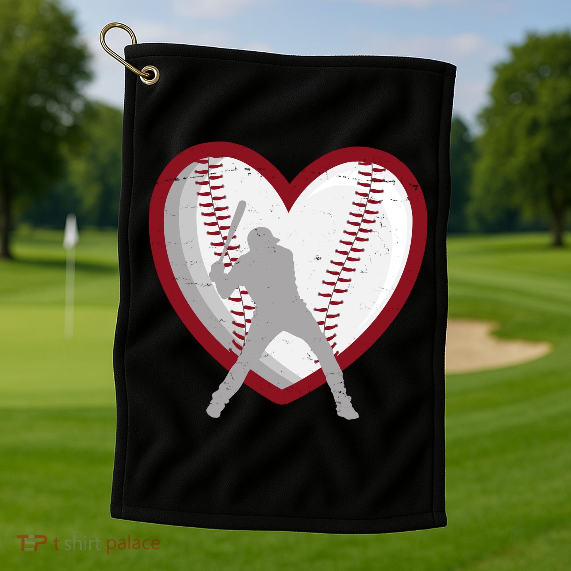 Baseball Heart Sport Lover Golf Towel