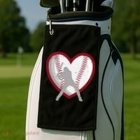Baseball Heart Sport Lover Golf Towel thumb 2