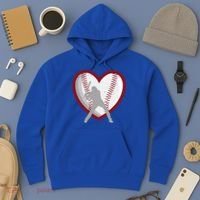 Baseball Heart Sport Lover Hoodie thumb 3