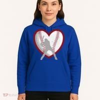 Baseball Heart Sport Lover Hoodie thumb 5