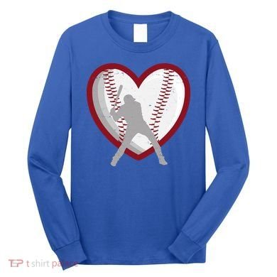Baseball Heart Sport Lover Long Sleeve Shirt