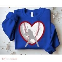 Baseball Heart Sport Lover Sweatshirt thumb 2