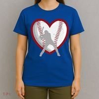 Baseball Heart Sport Lover T-Shirt thumb 4