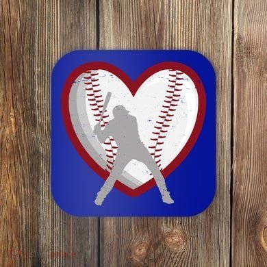 Baseball Heart Sport Lover Coaster