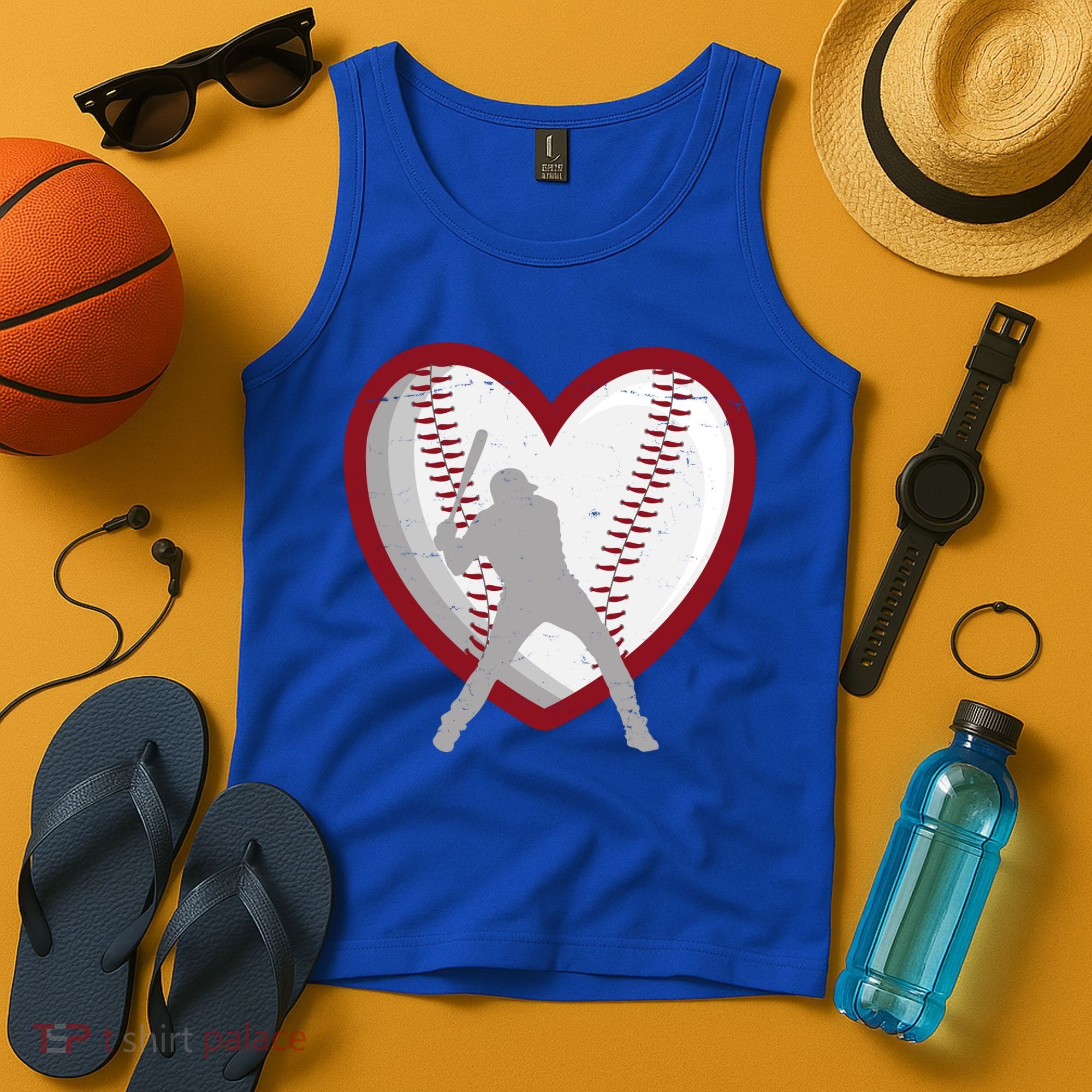 Baseball Heart Sport Lover Tank Top