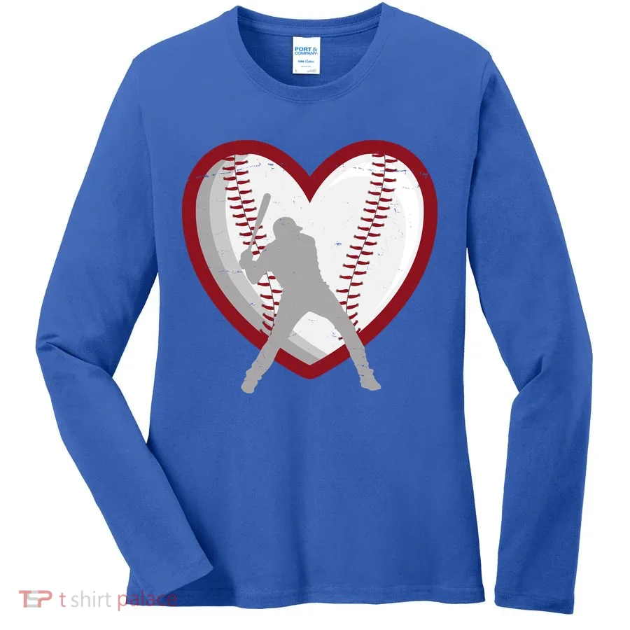 Baseball Heart Sport Lover Women's Long Sleeve Shirt