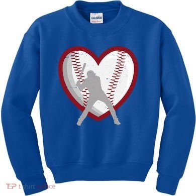 Baseball Heart Sport Lover Kids Sweatshirt