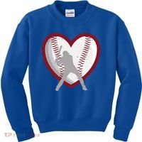 Baseball Heart Sport Lover Kids Sweatshirt thumb 0