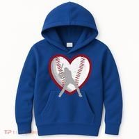 Baseball Heart Sport Lover Kids Hoodie thumb 0