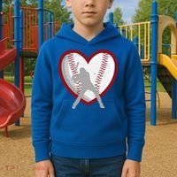 Baseball Heart Sport Lover Kids Hoodie thumb 2