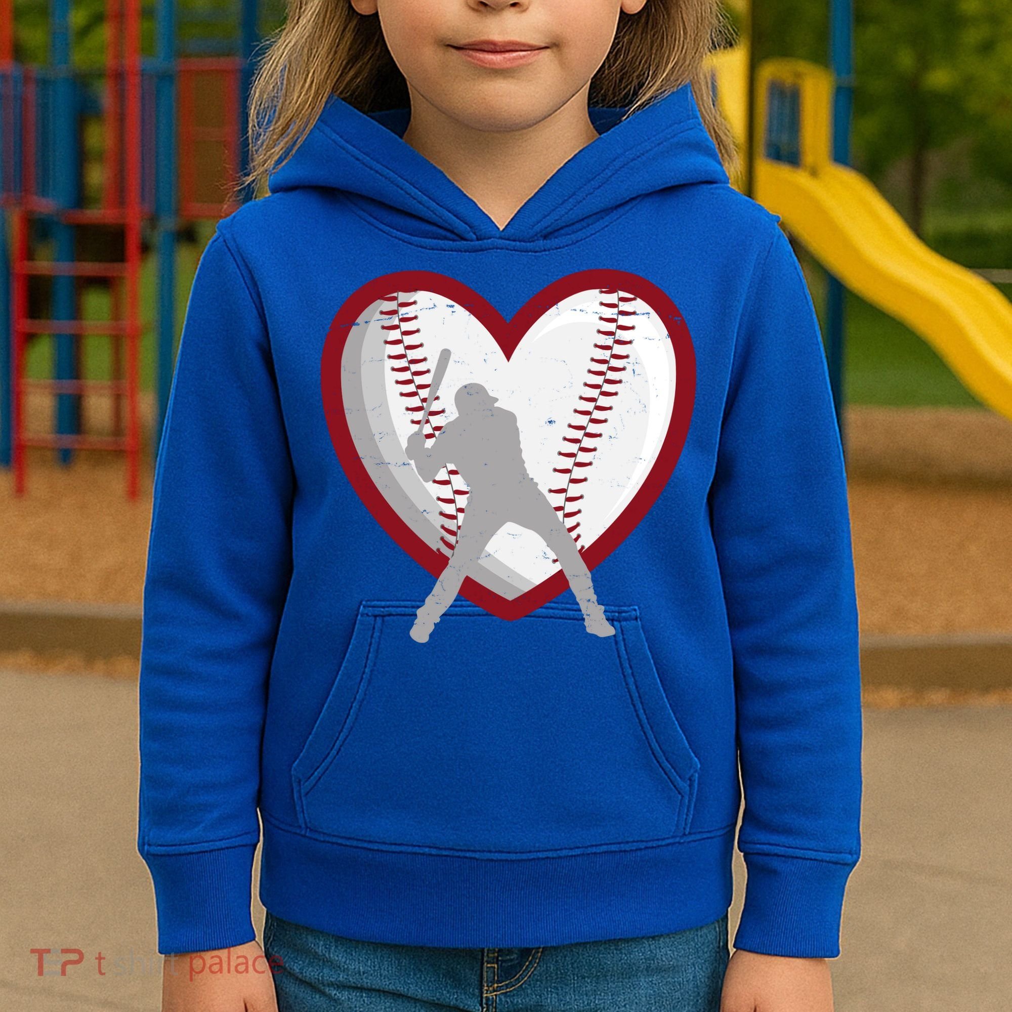 Baseball Heart Sport Lover Kids Hoodie