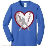 Baseball Heart Sport Lover Kids Long Sleeve Shirt thumb 0