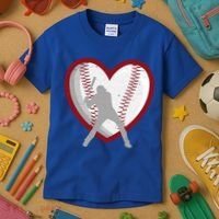 Baseball Heart Sport Lover Kids T-Shirt thumb 3