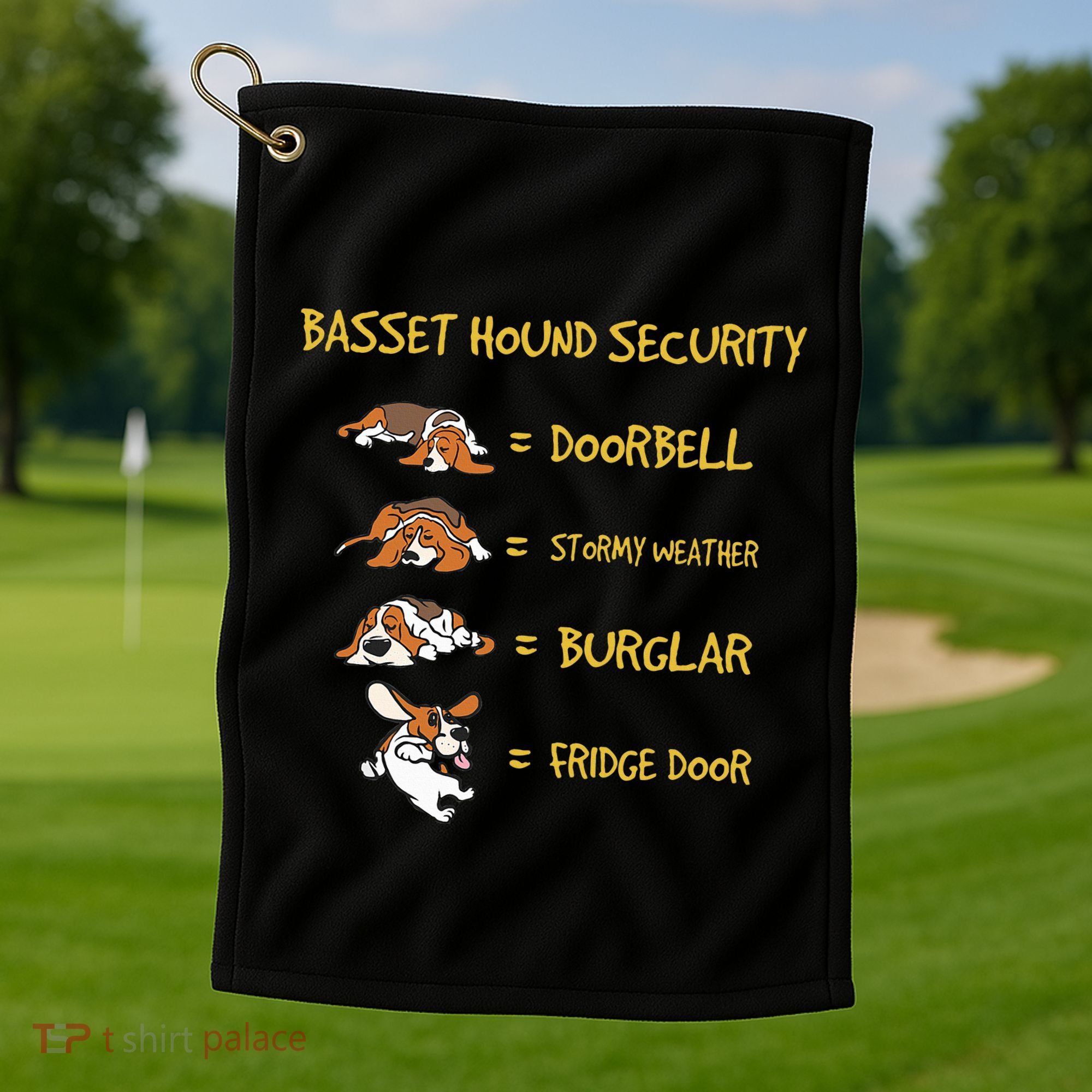 Basset Hound Security Gifts Funny Costume For Clothing Golf Towel