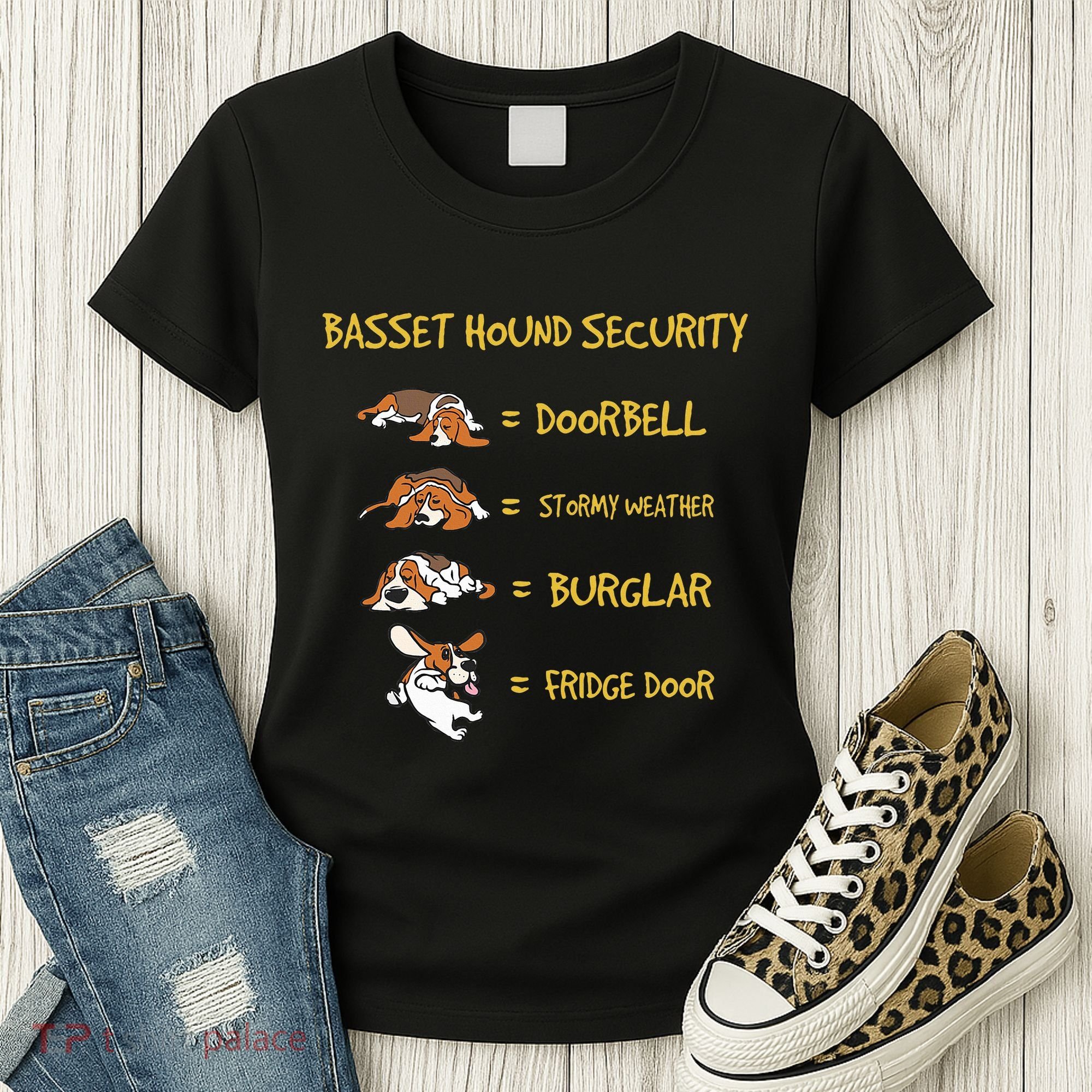 Basset Hound Security Gifts Funny Costume For Clothing Women's T-Shirt