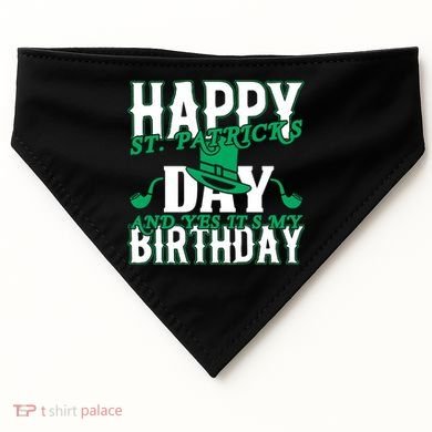 Birthday Happy St. Patricks Day Birthday Gift Design USA-Made Doggie Bandana