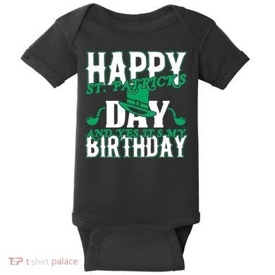 Birthday Happy St. Patricks Day Birthday Gift Design Baby Bodysuit