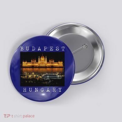 Budapest Hungary Skyline Souvenir Vintage Button