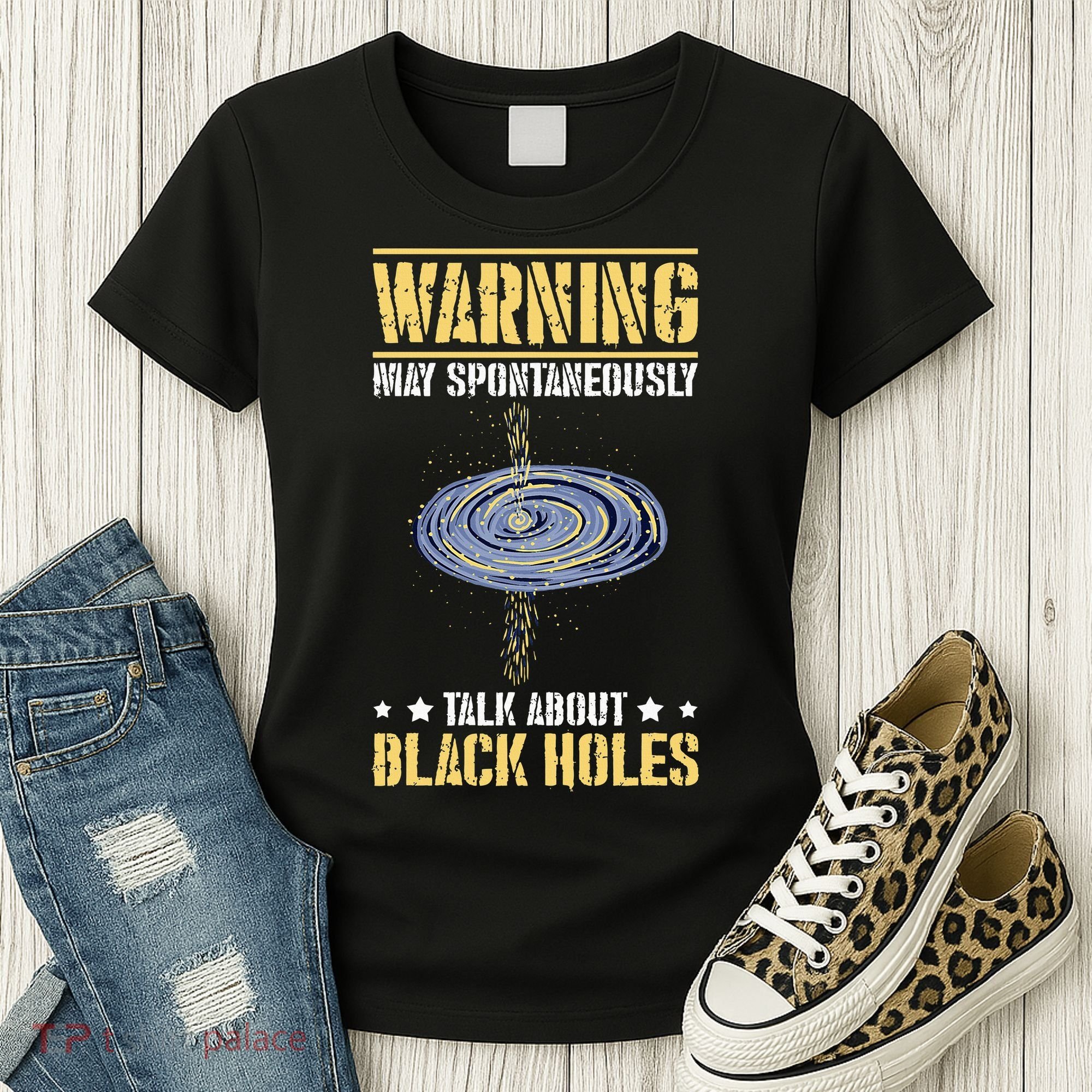 Black Hole Space Light Galaxy Universe Milky Way Gravity Women's T-Shirt