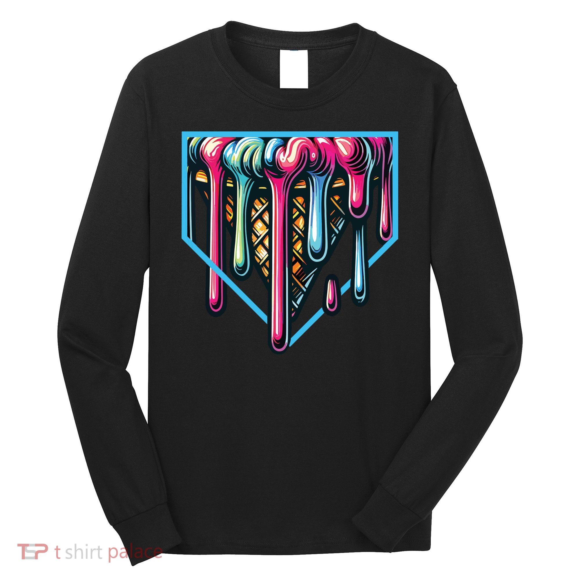 Baseball Home Social Club For Boy Ice Cream Drip Long Sleeve Shirt