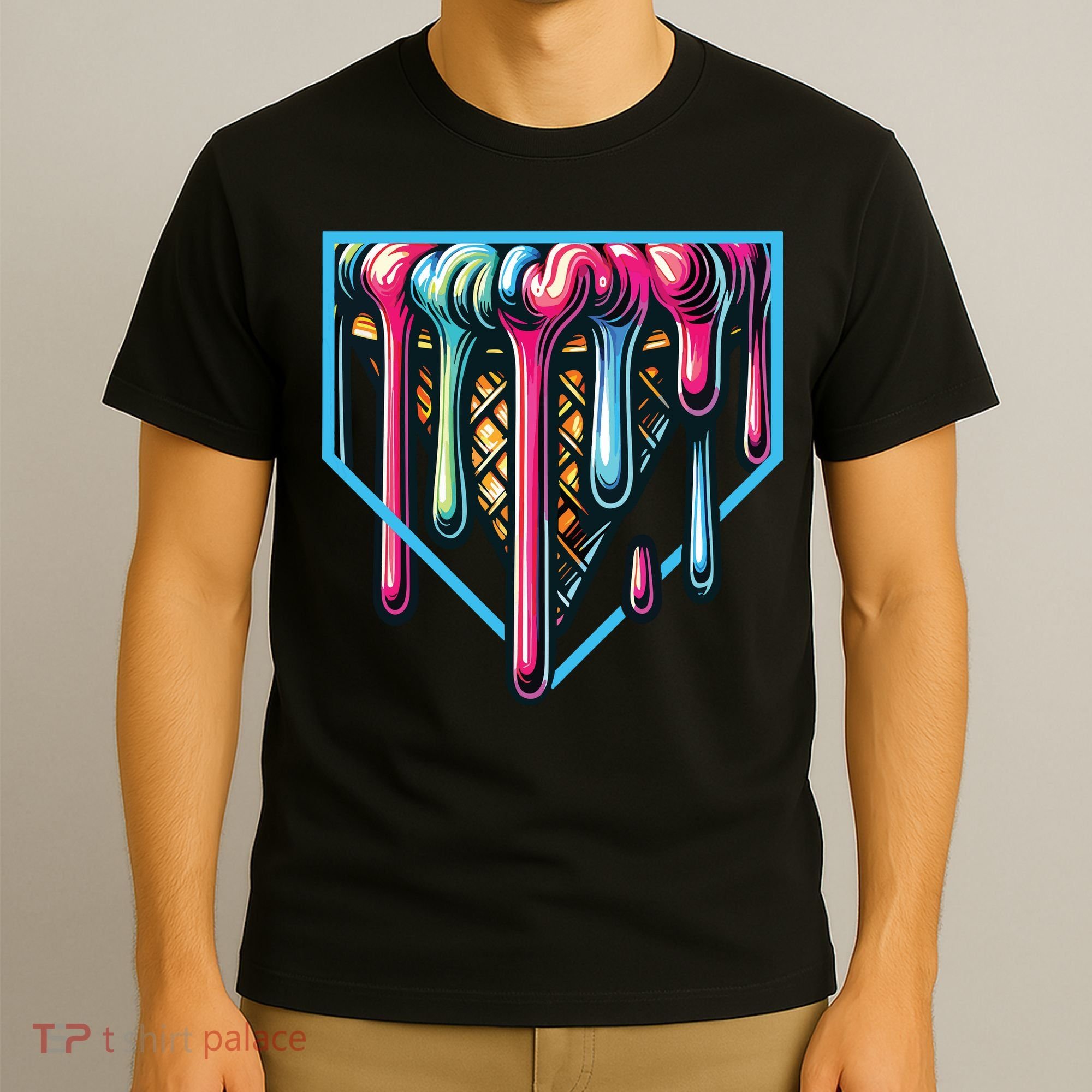 Baseball Home Social Club For Boy Ice Cream Drip T-Shirt