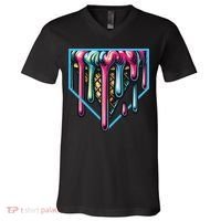 Baseball Home Social Club For Boy Ice Cream Drip V-Neck T-Shirt thumb 0