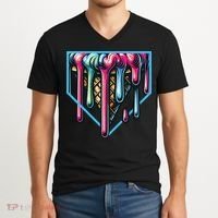 Baseball Home Social Club For Boy Ice Cream Drip V-Neck T-Shirt thumb 2