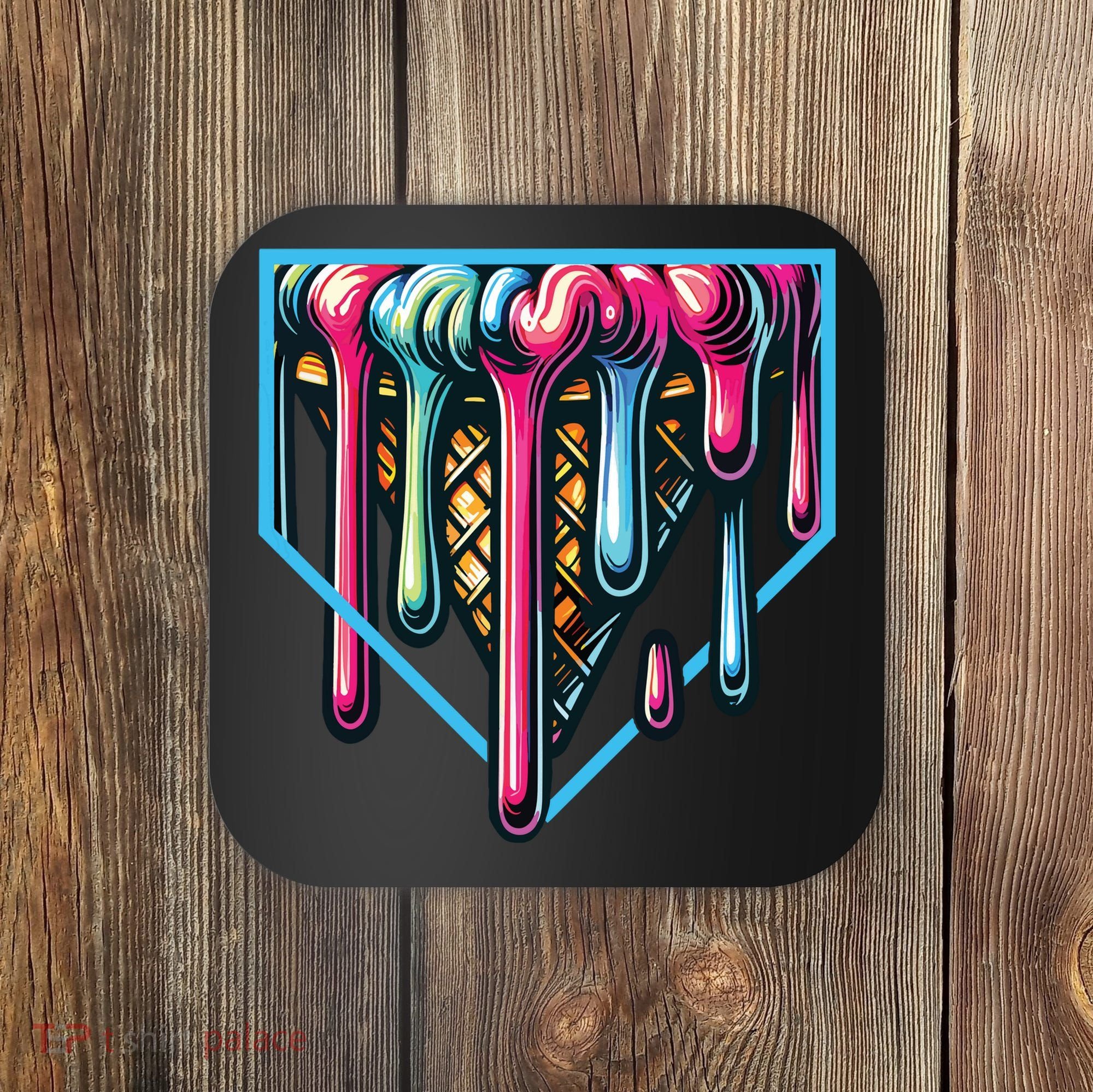 Baseball Home Social Club For Boy Ice Cream Drip Coaster