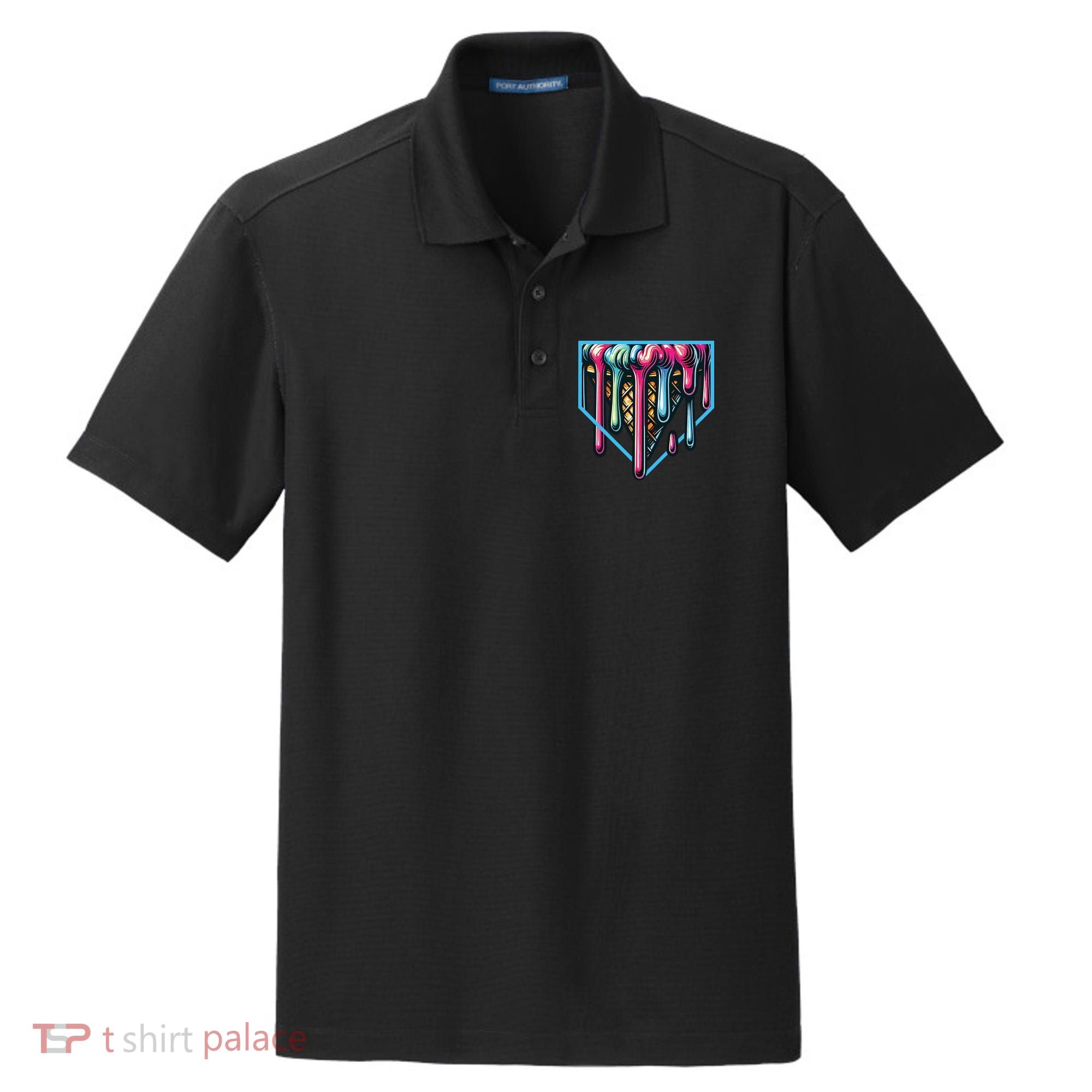 Baseball Home Social Club For Boy Ice Cream Drip Dry Zone Grid Polo