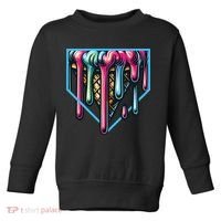 Baseball Home Social Club For Boy Ice Cream Drip Toddler Sweatshirt thumb 0