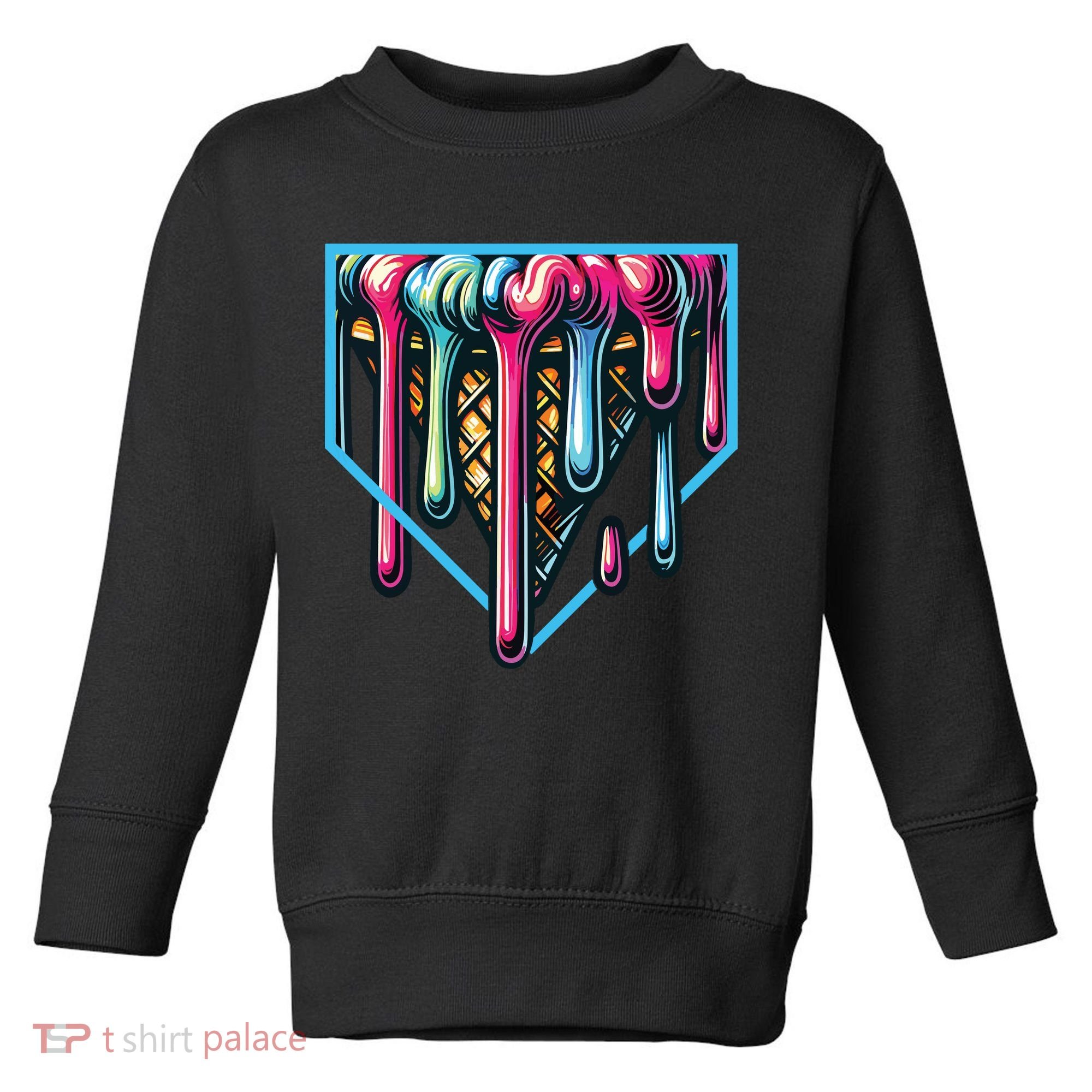 Baseball Home Social Club For Boy Ice Cream Drip Toddler Sweatshirt