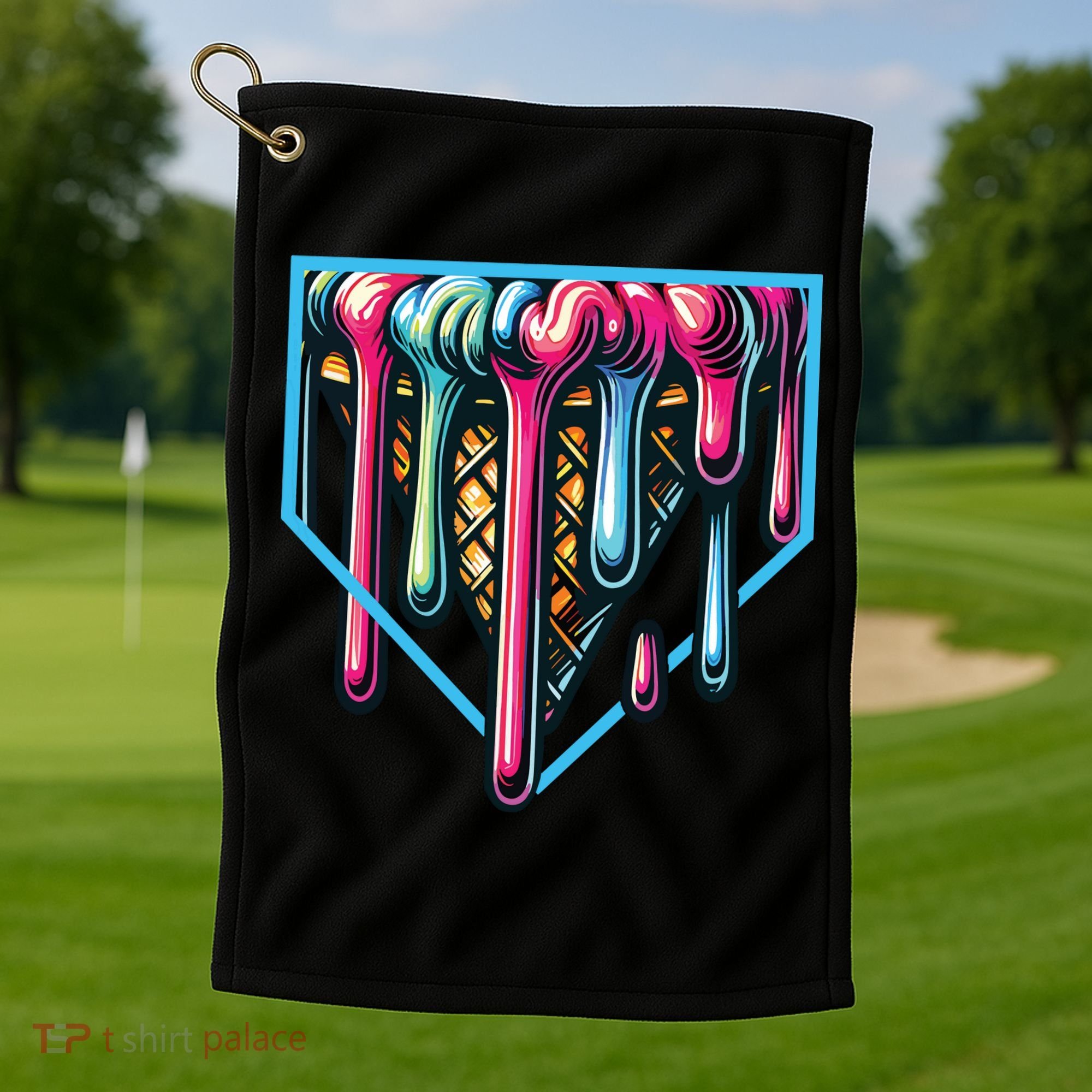 Baseball Home Social Club For Boy Ice Cream Drip Golf Towel