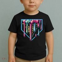 Baseball Home Social Club For Boy Ice Cream Drip Toddler T-Shirt thumb 2