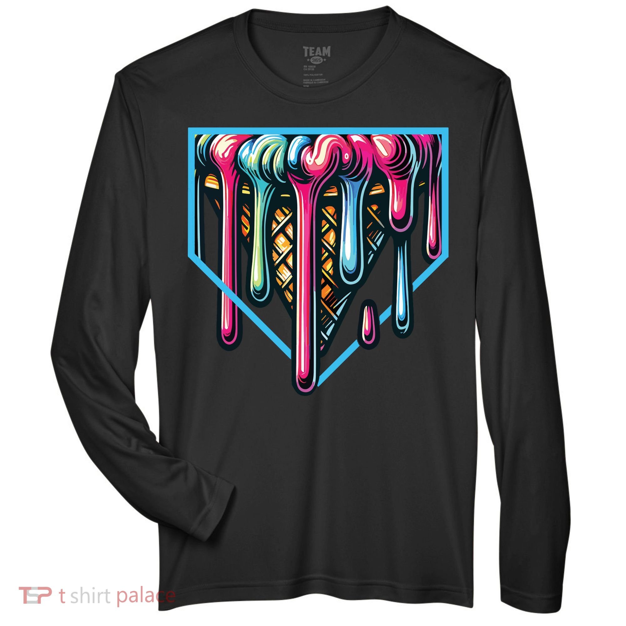 Baseball Home Social Club For Boy Ice Cream Drip Zone Performance Long-Sleeve T-Shirt