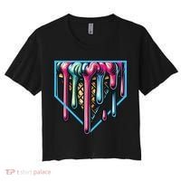Baseball Home Social Club For Boy Ice Cream Drip Women's Crop Top Tee thumb 0