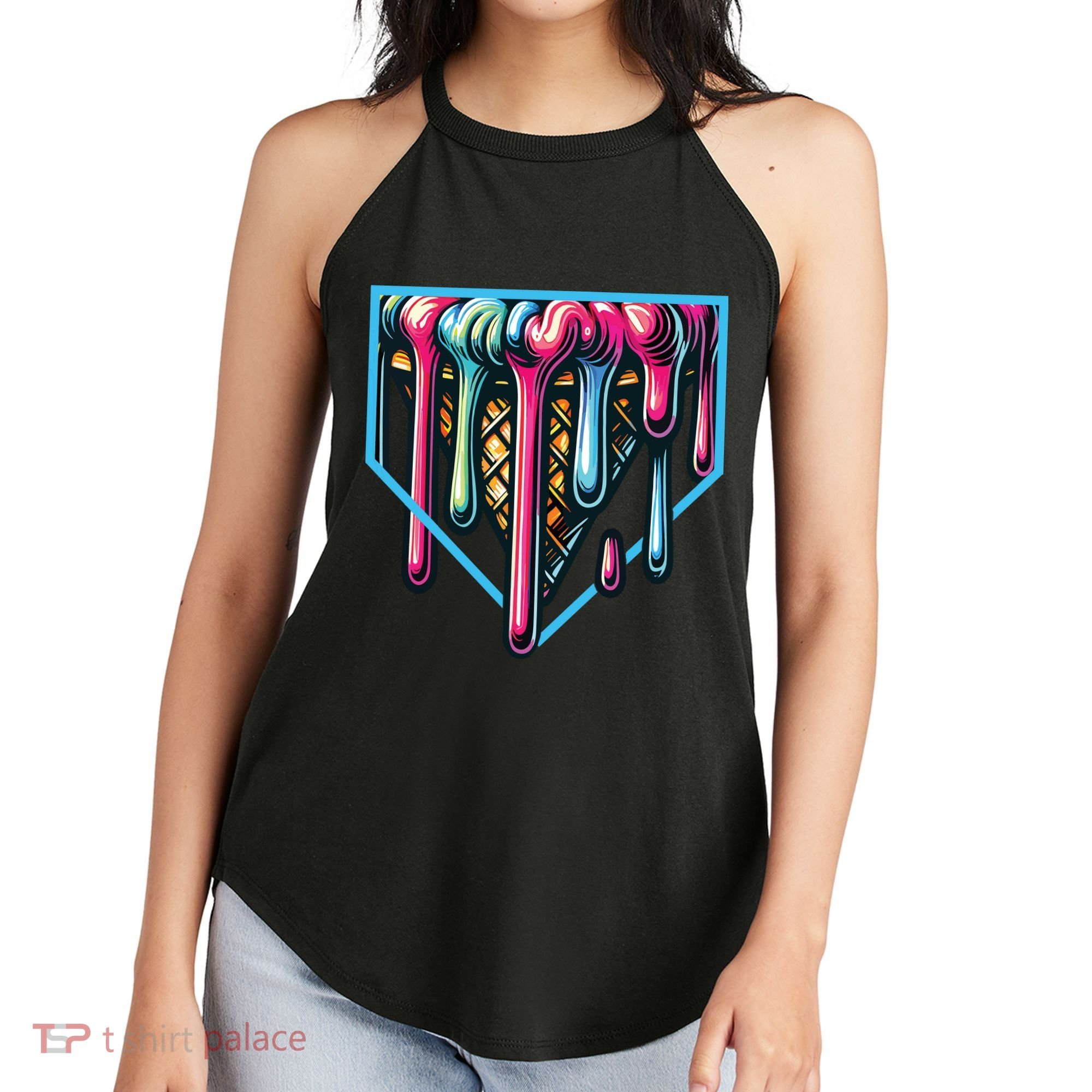 Baseball Home Social Club For Boy Ice Cream Drip Women's Perfect Tri Rocker Tank