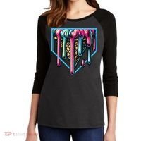 Baseball Home Social Club For Boy Ice Cream Drip Women's Tri-Blend 3/4-Sleeve Raglan Shirt thumb 2