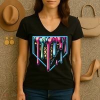 Baseball Home Social Club For Boy Ice Cream Drip Women's V-Neck T-Shirt thumb 3
