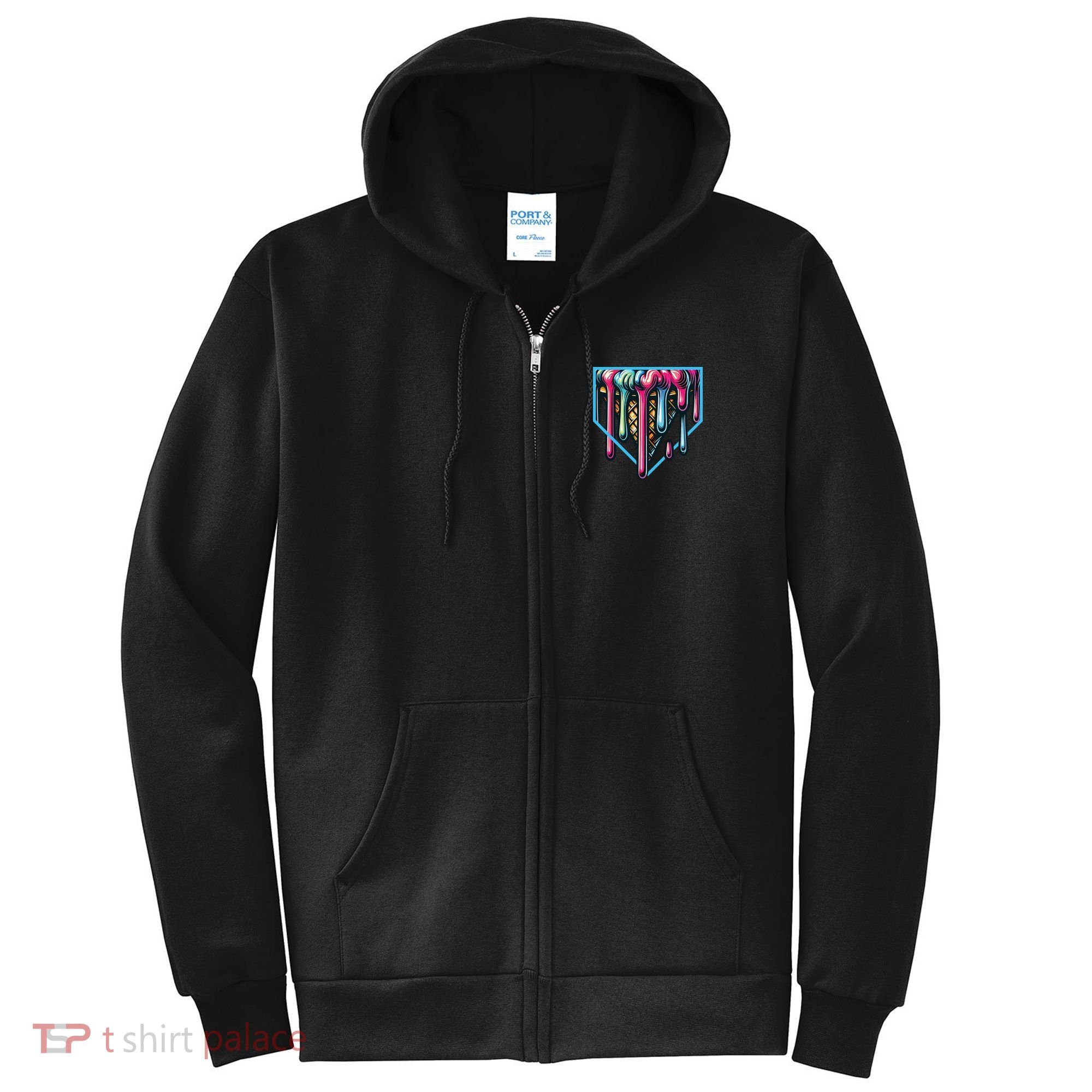 Baseball Home Social Club For Boy Ice Cream Drip Full Zip Hoodie