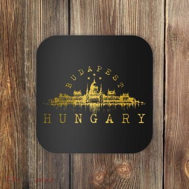 Budapest Hungary Skyline Souvenir Vintage Coaster