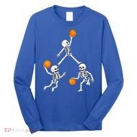 Basketball Halloween Skeleton Dunking Dribble Boys Teen Long Sleeve Shirt thumb 0