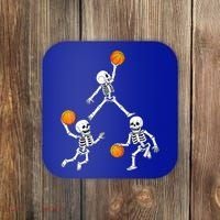 Basketball Halloween Skeleton Dunking Dribble Boys Teen Coaster thumb 0