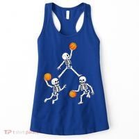 Basketball Halloween Skeleton Dunking Dribble Boys Teen Women's Tank Top thumb 0